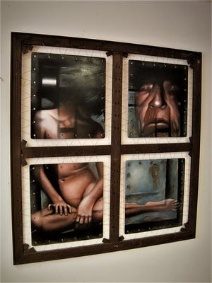 Roger Braun - Opmerkelijk airbrush schilderij vrouwelijk Naakt kopen? Bied vanaf 1!