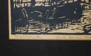 Abraham van der Zee - zeldzame houtsnede van de Korte Havenbrug te Schiedam - kopen? Bied vanaf 50!