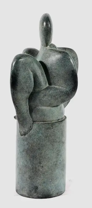 Kobe - Gepatineerd bronzen sculptuur: Le quatre vents kopen? Bied vanaf 2750!