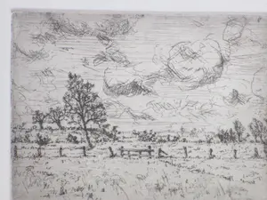 Anton Erkelens - Stormachtig weer - Ets kopen? Bied vanaf 40!