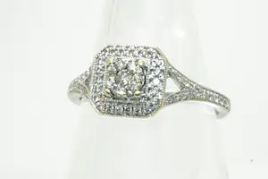 40 - 14 karaats witgouden Diamond Point ring met 0.26 crt briljant kopen? Bied vanaf 320!