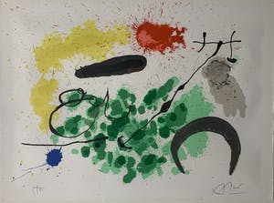 Joan Miro - HANDGESIGNEERDE kleurenlitho - 'Le Lézard aux Plumes d'Or - 1971 kopen? Bied vanaf 1!