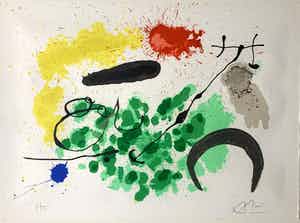 Joan Miro - HANDGESIGNEERDE kleurenlitho - 'Le Lézard aux Plumes d'Or - 1971 verkocht voor € 1!