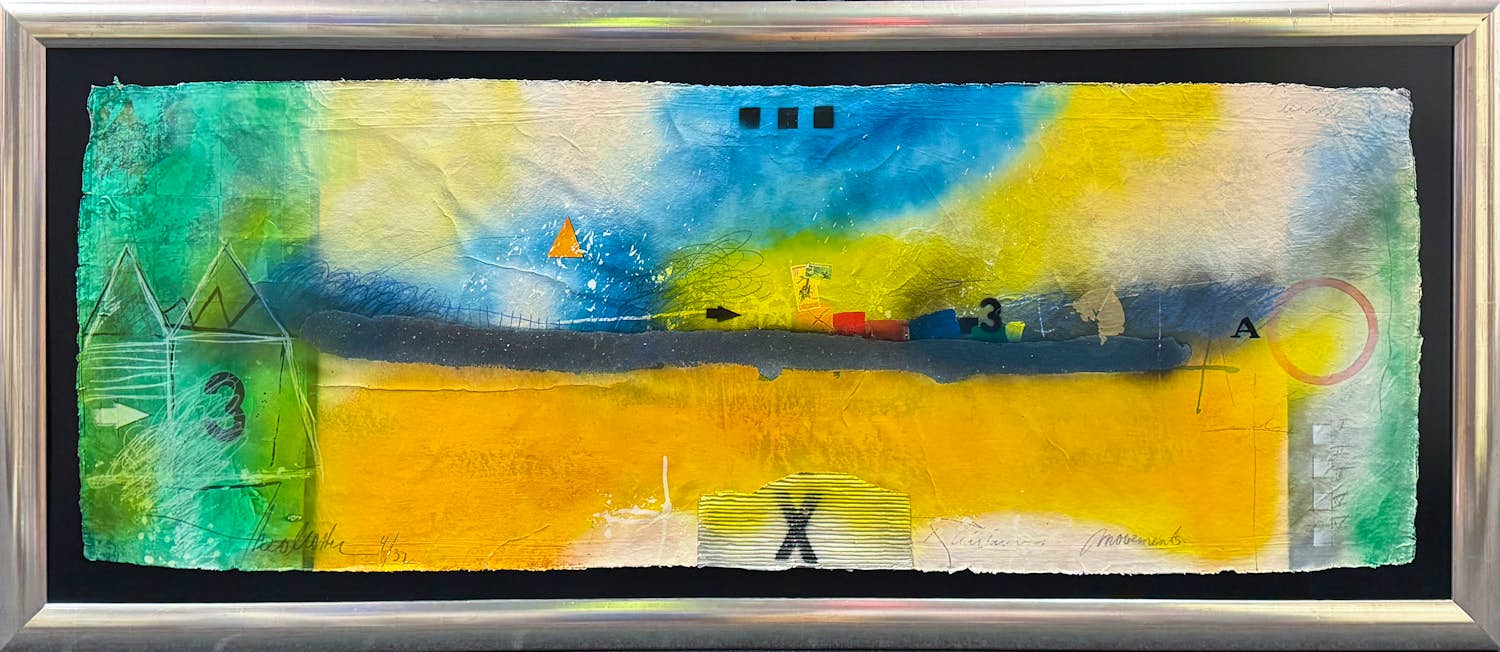 Theo Koster - Zeefdruk met collage-elementen, Movements - Ingelijst kopen? Bied vanaf 150!