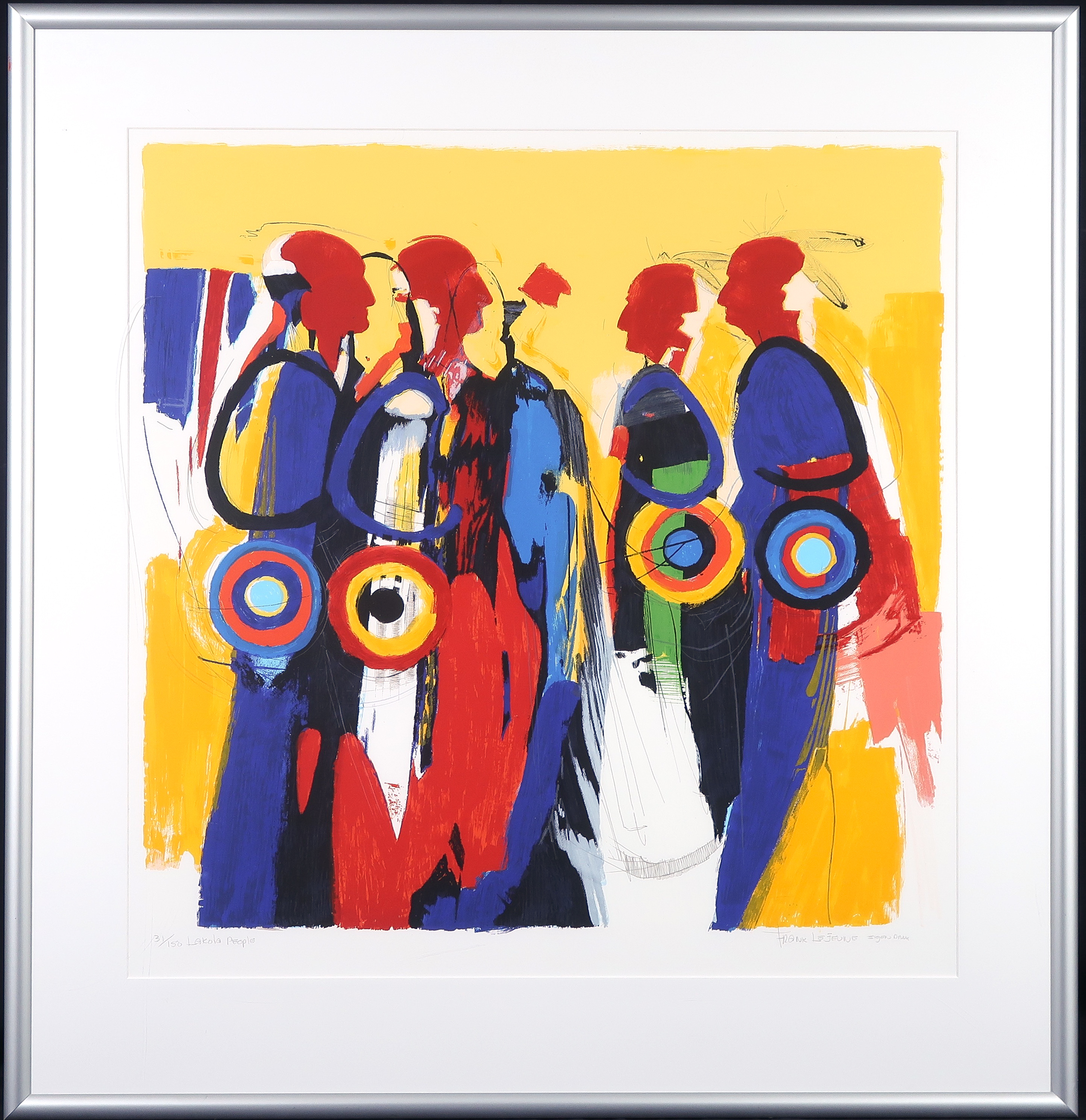 Frank Lejeune - Zeefdruk, Lakota people - Ingelijst (Groot) verkocht voor € 50!