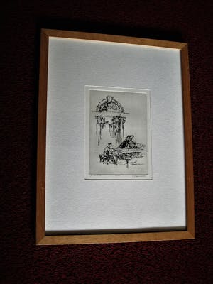 Ingeborg Oderwald - exposeerde in Berlijn en Los Angeles - Ets - "Pianist" - kleine oplage kopen? Bied vanaf 10!