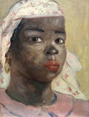 Niet of onleesbaar gesigneerd - Portret van een jonge vrouw verkocht voor € 1!