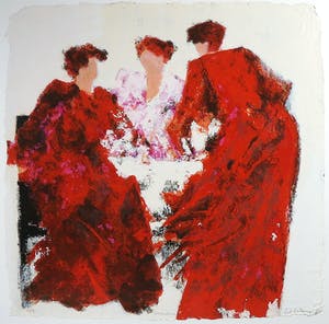 Wil Willemsen - Zeefdruk, Conversation - Ingelijst (Groot) kopen? Bied vanaf 70!