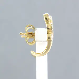 14k geel gouden oorknoppen bezet met single cut geslepen diamant kopen? Bied vanaf 145!