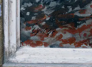 Charles Eyck - groot ingelijste olieverf op doek: Boslandschap in de schemering - 1945 kopen? Bied vanaf 1895!