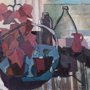 Tonny Ros - Olieverf op doek, Stilleven met Vingerplant - Ingelijst kopen? Bied vanaf 1!