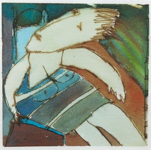 Niet of onleesbaar gesigneerd - Gouache, Lot van twee voorstellingen - Ingelijst kopen? Bied vanaf 1!