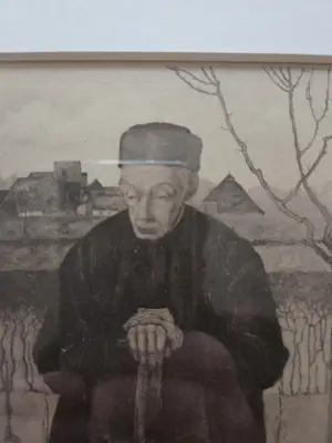 Jan Mankes - Twee maal boerenknecht. Ingelijst. kopen? Bied vanaf 20!