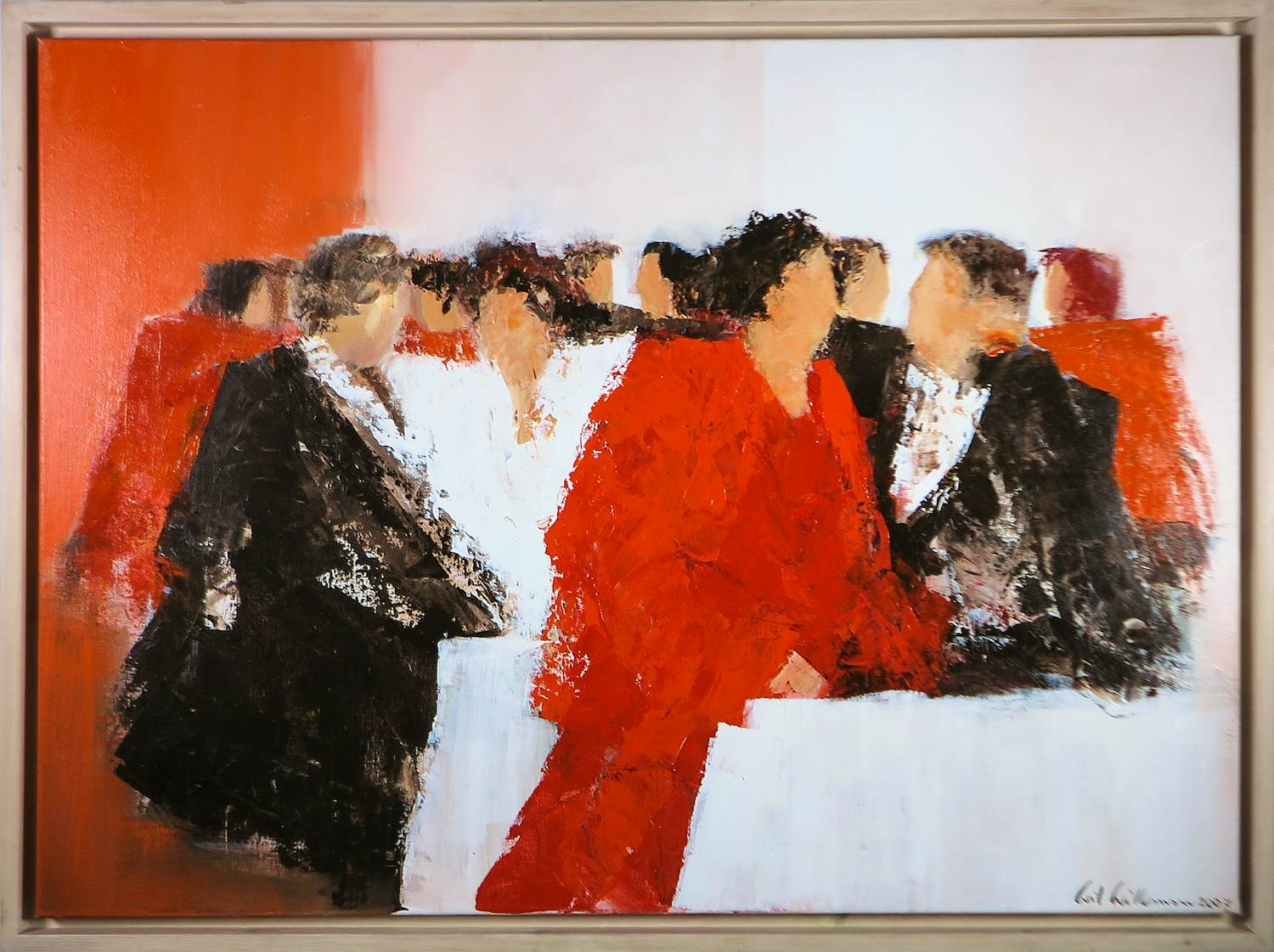 Wil Willemsen - Acryl op doek, Love is in the air - Ingelijst (Groot) kopen? Bied vanaf 500!