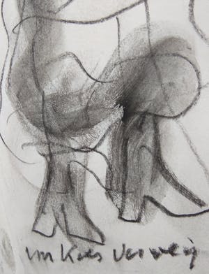 Jan Sierhuis - Tekening in leeg schetsboek voor Kees Verwey. kopen? Bied vanaf 90!