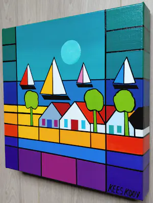 Kees Kooy - Blue Moon, acrylverf op doek kopen? Bied vanaf 225!