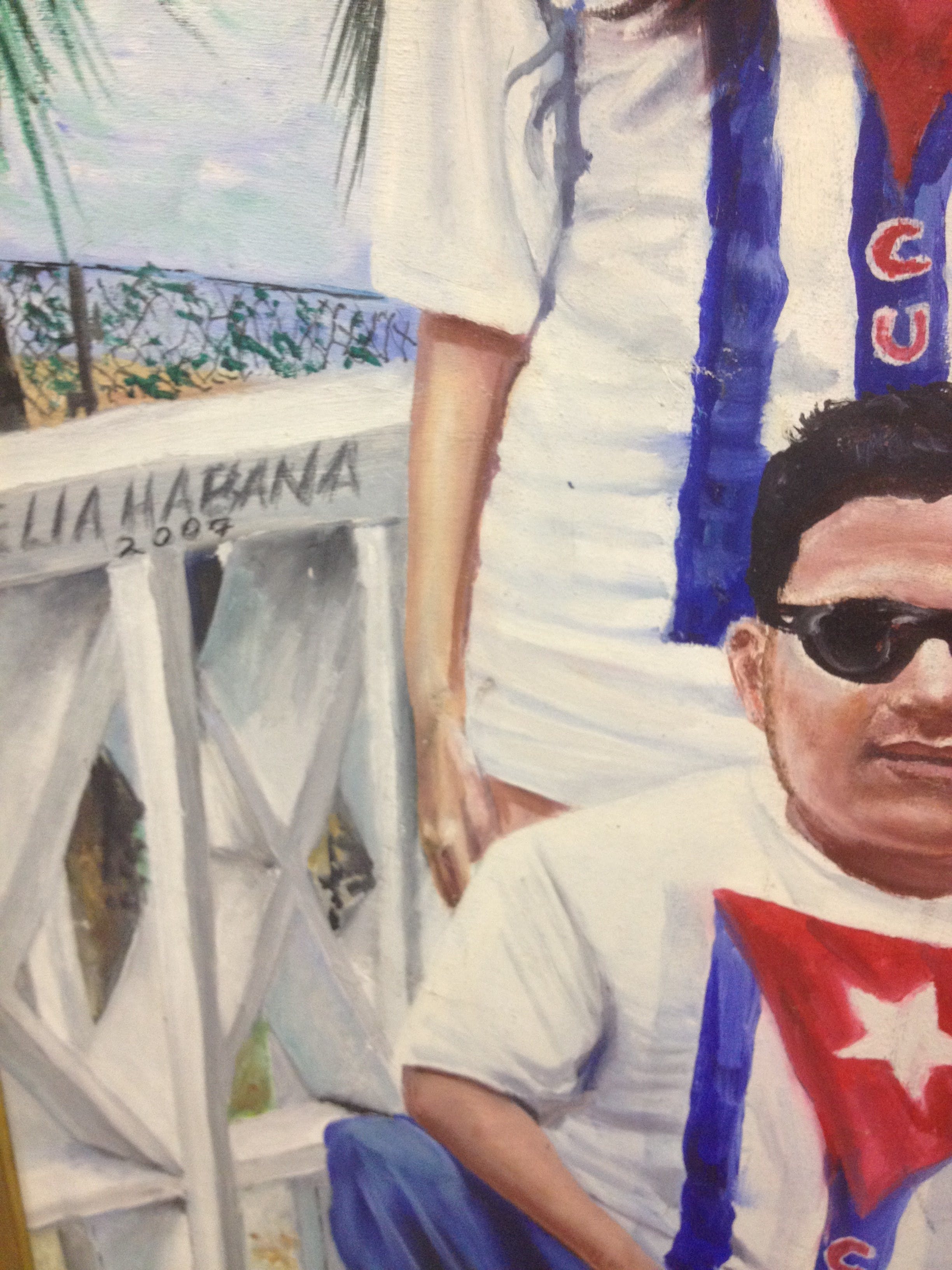 Niet of onleesbaar gesigneerd - Olieverf op doek - Groepsportret Cuba 2009 kopen? Bied vanaf 1!