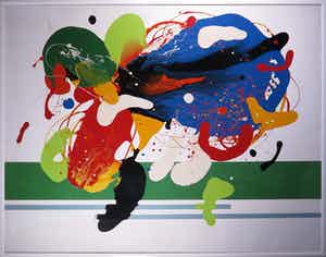 Jan Schoorel - Olieverf op doek, Abstracte Compositie - Ingelijst (Zeer groot) verkocht voor € 1!