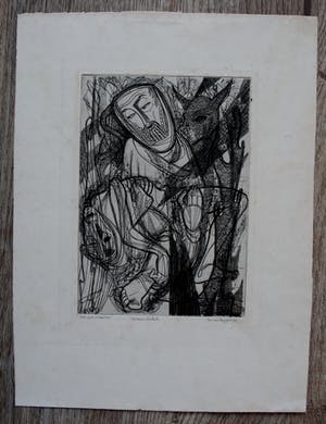 Ru van Rossem - Ets: "The good samaritan" - 1951 kopen? Bied vanaf 45!