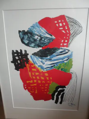 Karel Appel - Litho, Thought's Boomerang, ingelijst. kopen? Bied vanaf 175!