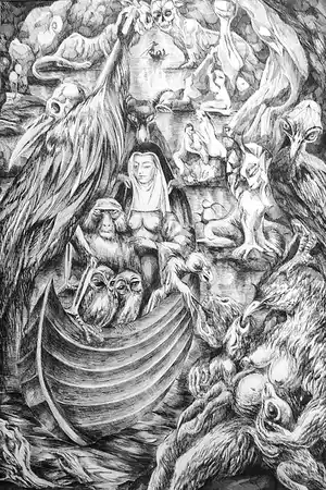 Margot Dukker-Groot - Spelevaren -pentekening 1978- verkocht voor € 75!