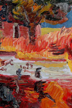 Peter Bol - Olieverf op board: Man in een roeiboot voor een boerderij - 1993 kopen? Bied vanaf 799!