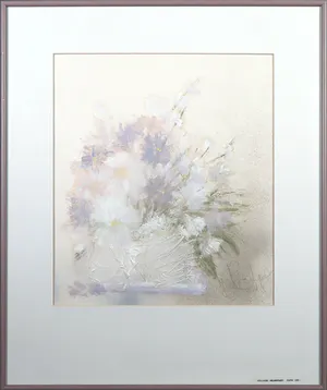 Josi Neuberger - Collage op papier, Bloemen - Ingelijst kopen? Bied vanaf 1!