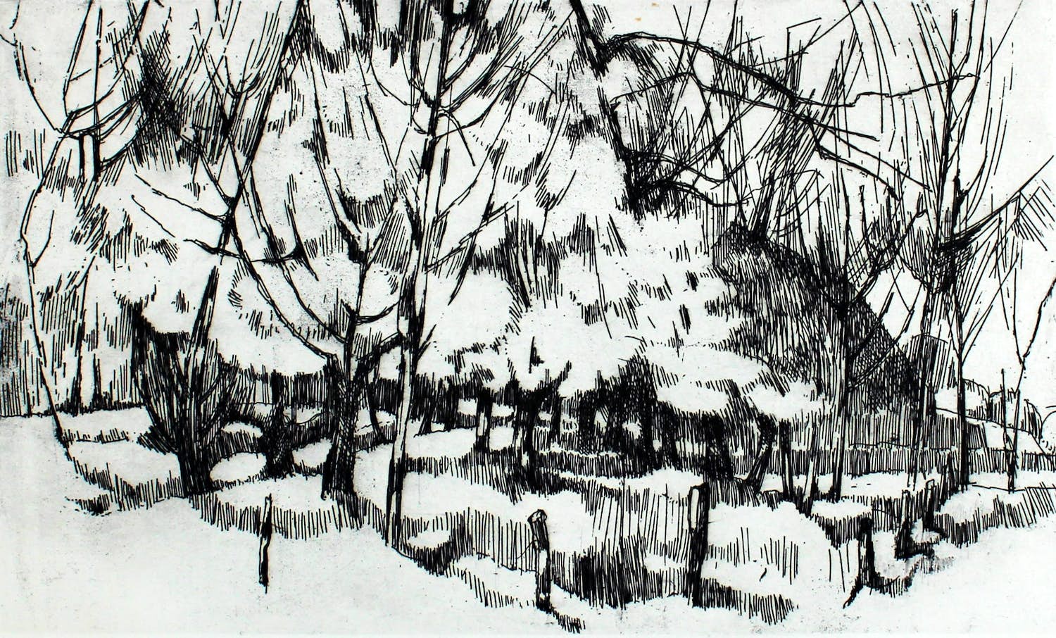 Tilly Krone - Landschap met bomen, en vier andere (5x) kopen? Bied vanaf 25!