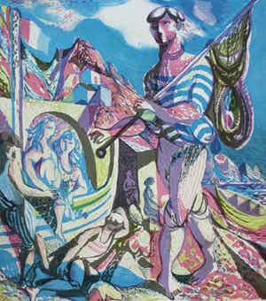 Nicolaas Wijnberg - Kleurenlitho: Zuid Franse visser verkocht voor € 75!