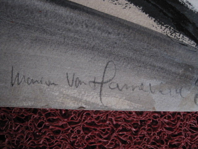 Marion van Harreveld - Intrigerende Gem. Techn. muziek Collage "Partitum" gesigneerd  kopen? Bied vanaf 1!