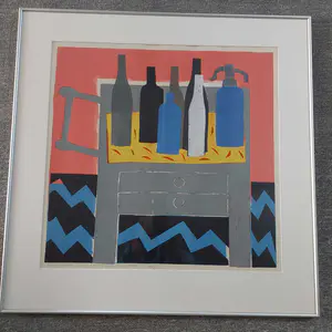 Betty Scheer - Karretje met flessen - kleine oplage - ingelijst kopen? Bied vanaf 95!