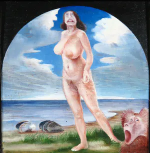 Cornelis Doolaard - Olieverf op paneel, Twee-luik met vrouwen en apen kopen? Bied vanaf 500!