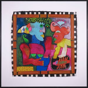 Clemens Briels - Zeefdruk en collage, Habla ambas... - Ingelijst (Groot) kopen? Bied vanaf 80!