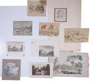 Niet of onleesbaar gesigneerd - Lot, Diverse klassieke Tekeningen, Aquarellen en Grafiek [10] kopen? Bied vanaf 1!