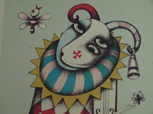Jakub Krejci - Litho , Nar met trompet – 1986 kopen? Bied vanaf 20!