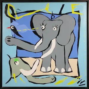 Jeroen Gerlofsma - Acryl op doek, Olifant kaufen? Bieten Sie von 1!