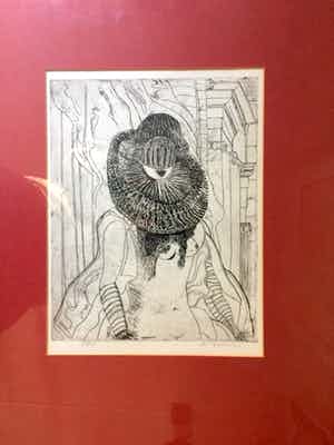 Vic Gentils - Naakte Vrouw - Zeefdruk, Ingelijst verkocht voor € 75!