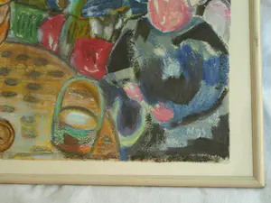 Anneke de Vlaming - Gemengde techniek , De huiskamer – ingelijst - 1996 kopen? Bied vanaf 1!