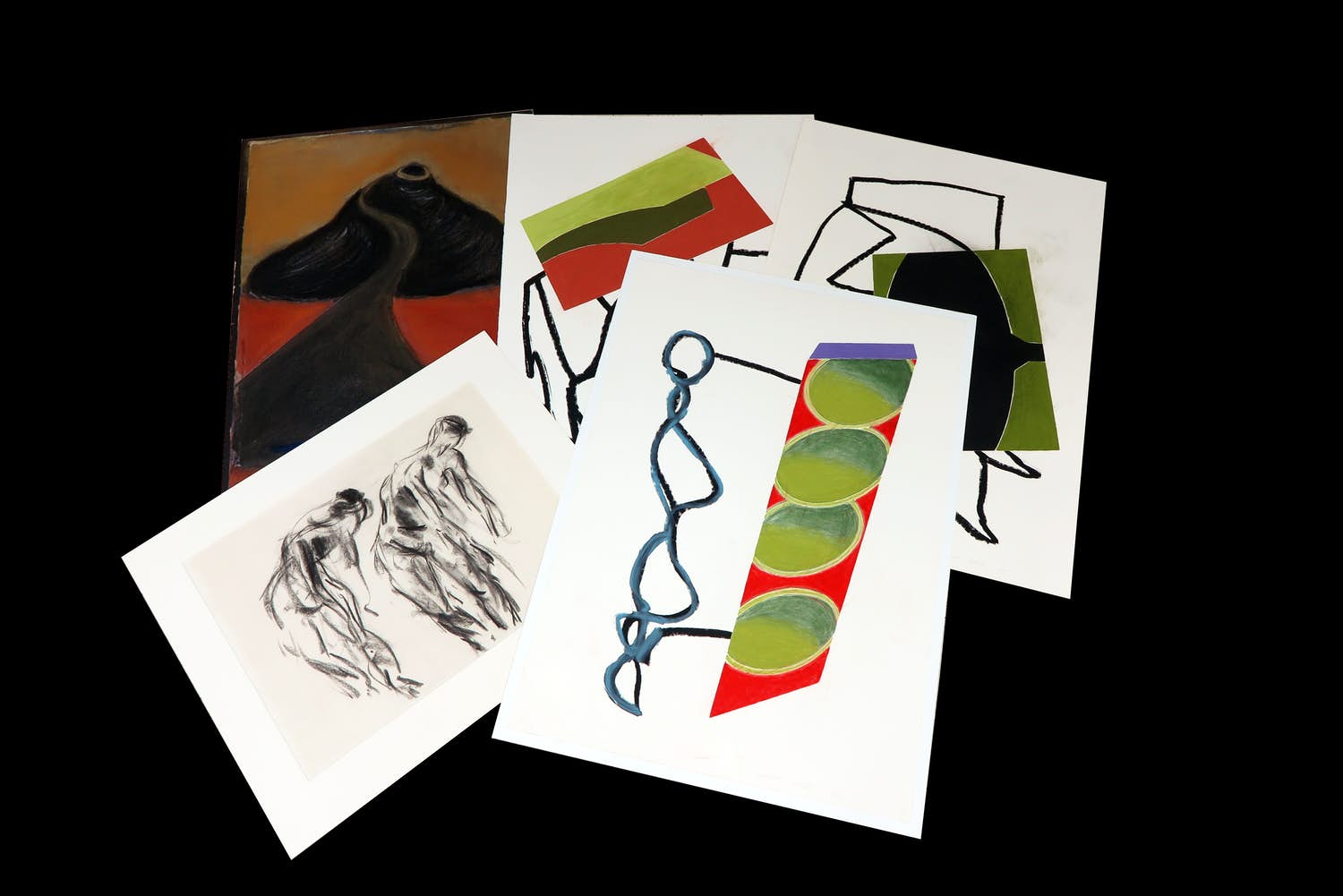 Geert Baas - en andere! - Lot van 10 werken op papier (krijt/pastel) kopen? Bied vanaf 1!