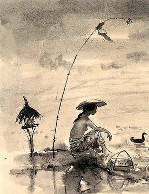 Fong Huang - "Angon Bebek" offset lithografie kopen? Bied vanaf 20!