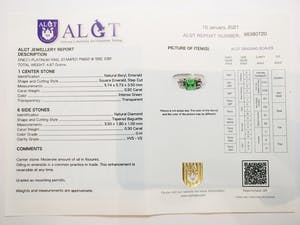 Platinum - Ring - 0.92 ct Emerald - Diamond kopen? Bied vanaf 550!