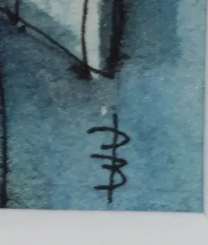 Niet of onleesbaar gesigneerd - Gemengde techniek op papier, Man met hoed kopen? Bied vanaf 1!