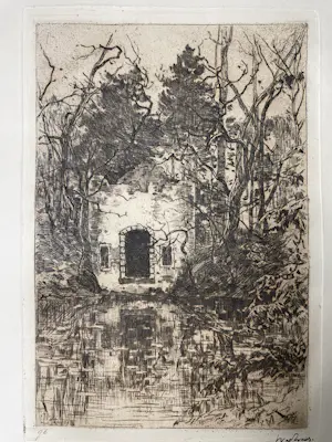 Willem de Zwart - Ruïne aan de vijver Lage Vuursche kopen? Bied vanaf 40!