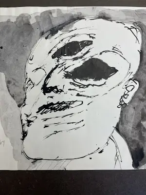 Lucebert - ' Blindeman' - mooie en originele inkttekening uit 1962 in goede staat kopen? Bied vanaf 400!