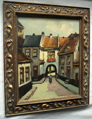 Herman Ansingh - Olieverf op paneel , Oude vrouw in straatje bij poort – Lijst, 64½ x 54½ cm kopen? Bied vanaf 1!