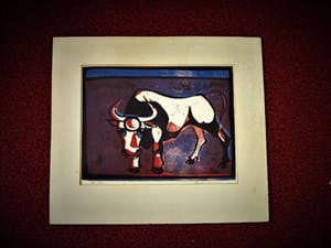 Niet of onleesbaar gesigneerd - Krachtige - omstreeks 1950 - Linosnede "de Stier" - gesigneerd kopen? Bied vanaf 10!