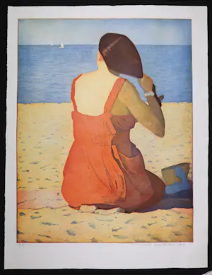 Marcel Schellekens - Kleurenets, Kammend op het strand (Groot) kopen? Bied vanaf 100!