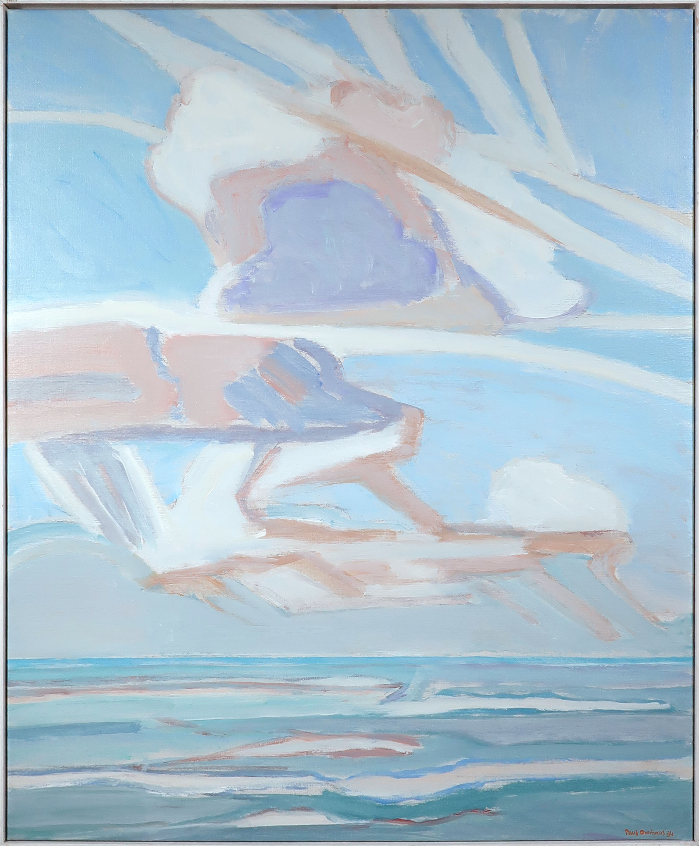 Paul Overhaus - Acryl op doek, Wolken - Ingelijst (Groot) verkocht voor € 120!