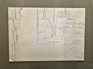 Franz Eggenschwiler - Schweiz modernistischen Kunstler - 2 Telefonzeichnungen, 1985/86, gesigneerd kopen? Bied vanaf 60!