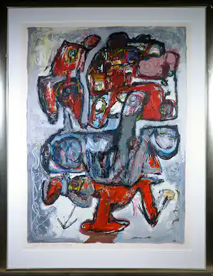 Jacques Doucet - Zeefdruk, Abstracte compositie - Ingelijst (Groot) vendu pour 250€ !